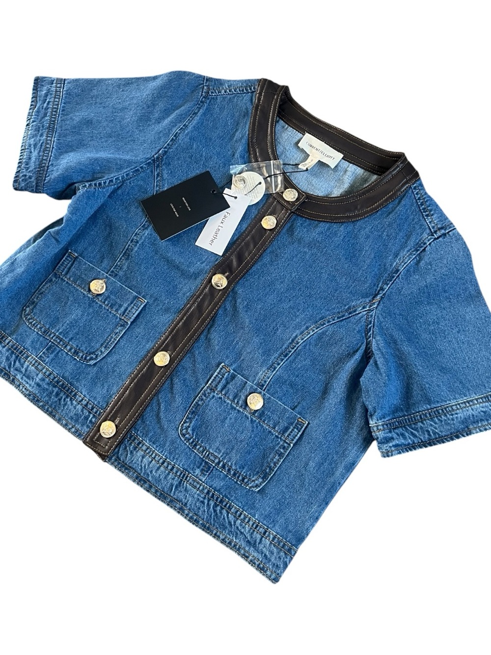 Current Elliot Faux Leather Trim Denim Shirt
Jacket - Picture 4 of 12